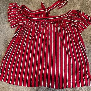 LOFT off shoulder tie back top